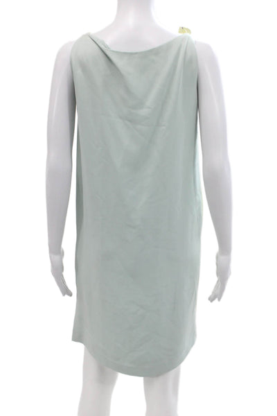 Bergdorf Goodman Women Shift Dress Green Tie Sleeveless Knee-Length Size 4