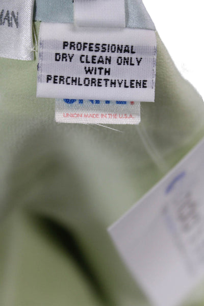 Bergdorf Goodman Women Shift Dress Green Tie Sleeveless Knee-Length Size 4