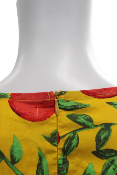Glamorous Women Yellow Floral Wrap Dress V-Neck Short Sleeve Long Size 12