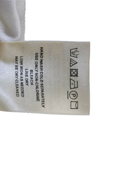 Holding Horses Womens Shift Dress White Graphic Short Sleeve Linen Size XS