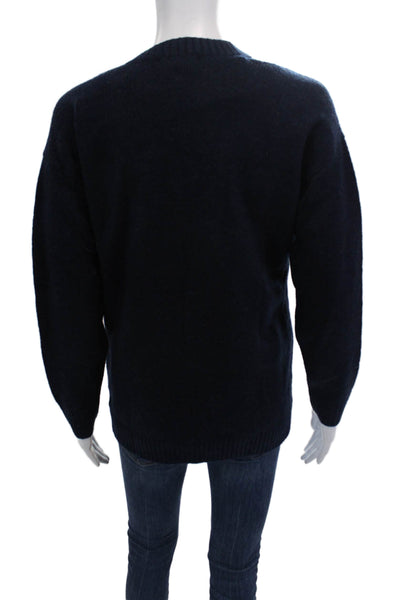 Line & Dot Womens Button Front Cut Out V Neck Cardigan Sweater Navy Size XS