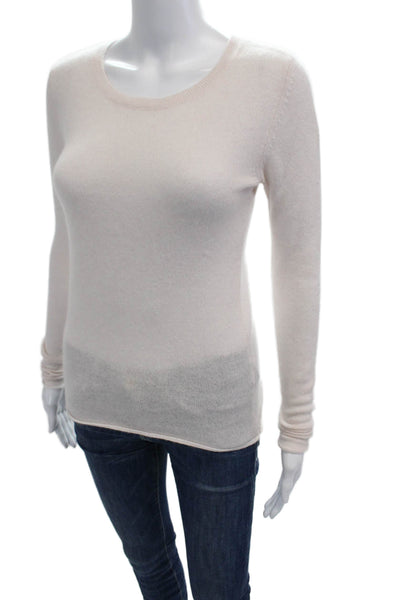 2 Friends Womens Long Sleeve Scoop Neck Cashmere Sweater Pink Size 3