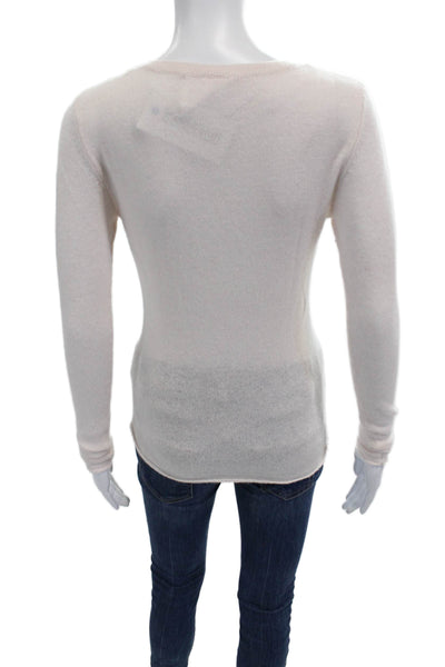 2 Friends Womens Long Sleeve Scoop Neck Cashmere Sweater Pink Size 3