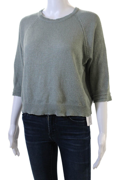 Alexandre Laurent Womens Long Sleeves Crew Neck Sweater Blue Cotton Size Small