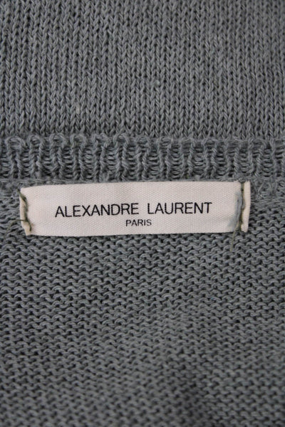 Alexandre Laurent Womens Long Sleeves Crew Neck Sweater Blue Cotton Size Small