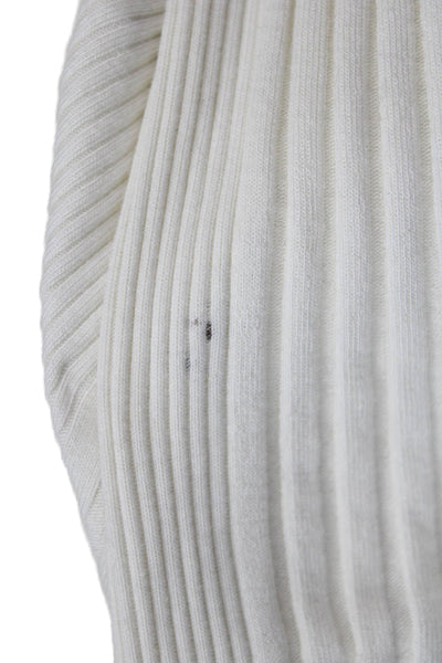 NSF Womens Ribbed Half Button Down Sweater White Size Petite