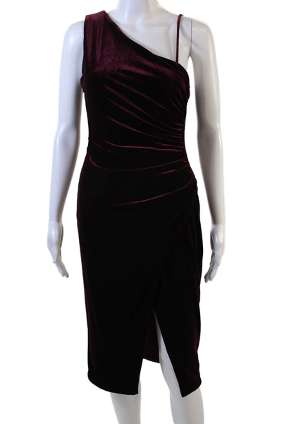 Black Halo Womens Bodycon Sheath Midi Dress Purple Zip Size 2