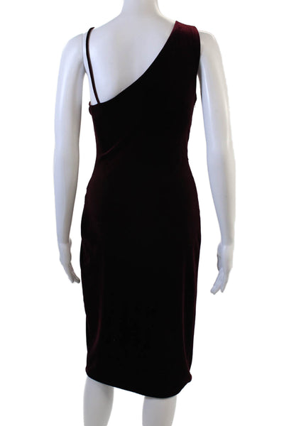 Black Halo Womens Bodycon Sheath Midi Dress Purple Zip Size 2