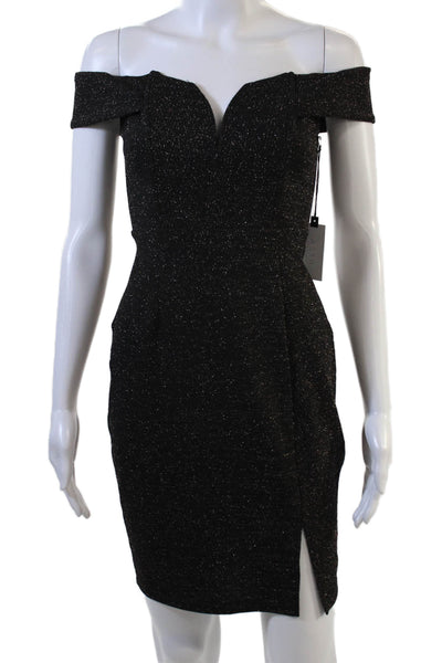 ASTR Women Bodycon Sheath Dress Black Above Knee Zip Size S