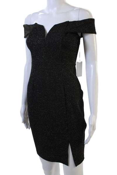 ASTR Women Bodycon Sheath Dress Black Above Knee Zip Size S