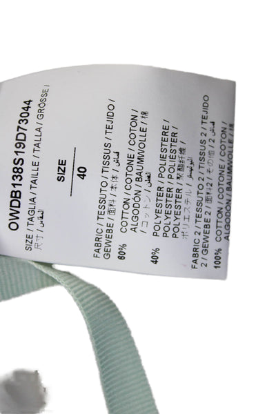 Off White Women White Floral V-Neck Sundress Zip Knee Length Size 40