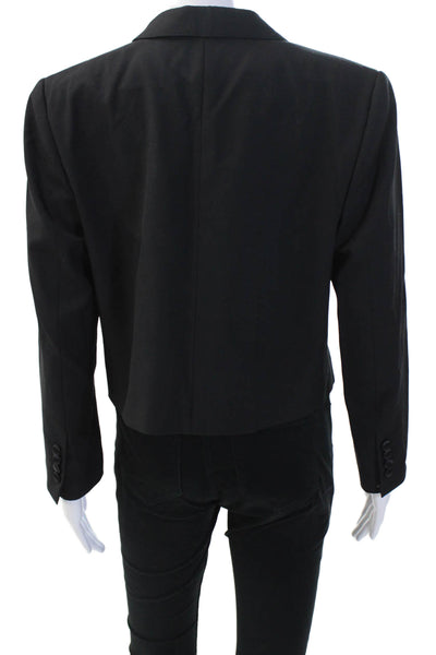 Celine Women's Long Sleeves Double Breasted Cropped Jacket Black Size 38