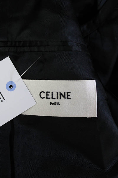Celine Women's Long Sleeves Double Breasted Cropped Jacket Black Size 38