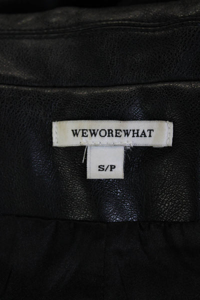 We Wore What Women's Faux Leather Long Sleeves Basic Jacket Black Size S