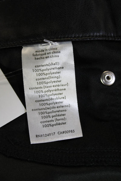 We Wore What Women's Button Closure Faux Leather Skinny Pants Black Size 28