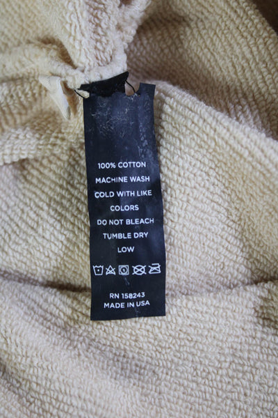 Ona Women's Elastic Waist Wide Leg Athletic Sweatpants Beige Size M