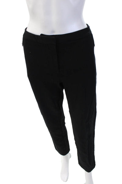 Kobi Halperin Womens Zipper Fly Mid Rise Straight Leg Knit Pants Black Size 12