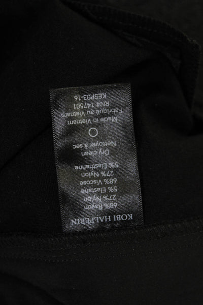 Kobi Halperin Womens Zipper Fly Mid Rise Straight Leg Knit Pants Black Size 12