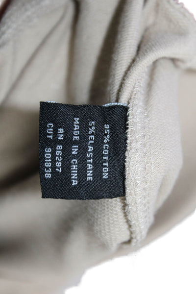 BCBGMAXAZRIA Womens Full-Zip Hoodie Beige 3/4 Sleeve Graphic Size XL