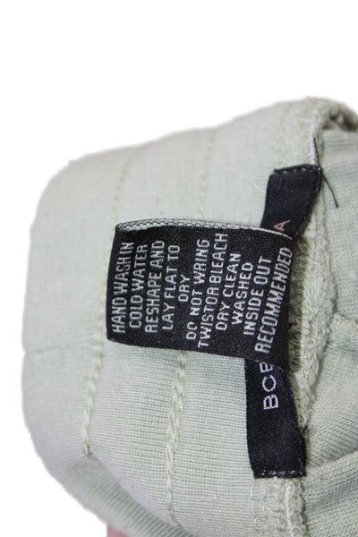 BCBG Max Azria Women Green Full-Zip Hoodie Drawstring 77%Poly 23%Cotton Size L
