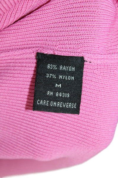 Cyrus Womens V-Neck 3/4 Sleeve Layered Detail Top Pink Size M