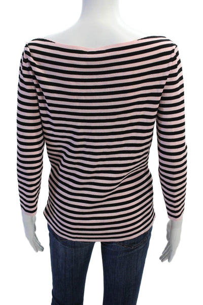 Cyrus Womens Boat Neck 3/4 Sleeve Striped Print Top Pink Size M