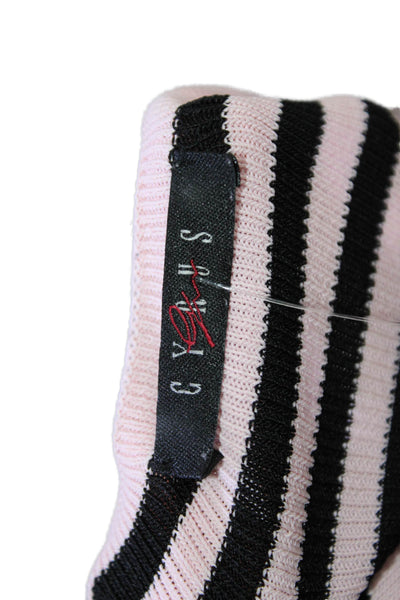 Cyrus Womens Boat Neck 3/4 Sleeve Striped Print Top Pink Size M