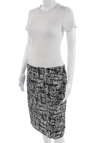 Escada Womens Cotton Spotted Woven Textured Straight Skirt Black Size EUR 38