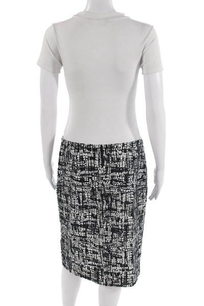 Escada Womens Cotton Spotted Woven Textured Straight Skirt Black Size EUR 38