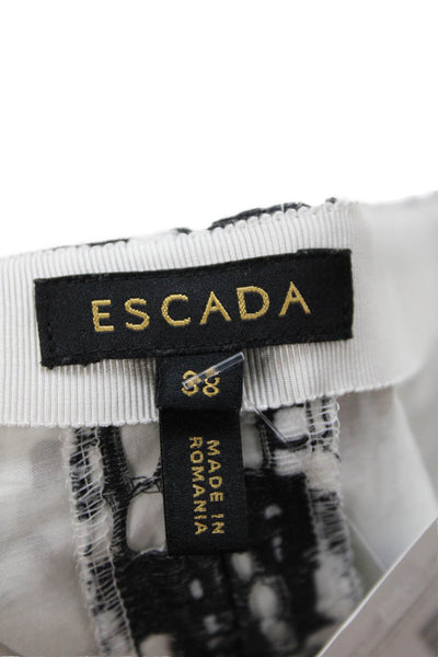 Escada Womens Cotton Spotted Woven Textured Straight Skirt Black Size EUR 38