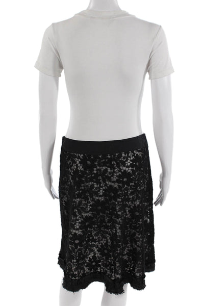 Cynthia Cynthia Steffe Womens Cotton Floral Lace A-Line Short Skirt Black Size 8