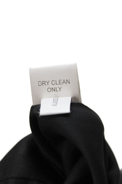 Kay Unger Womens A-Line Fit & Flare Black Silk V-Neck Sleeveless Dress Size 10