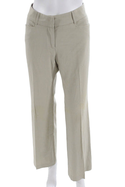 Michael Michael Kors Womens Hook & Eye Straight Leg Pants Beige Size 6