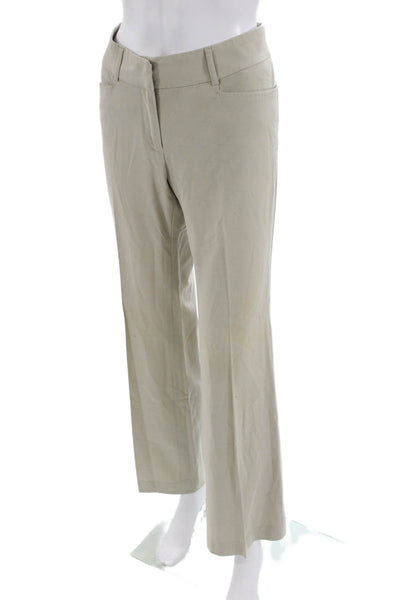 Michael Michael Kors Womens Hook & Eye Straight Leg Pants Beige Size 6