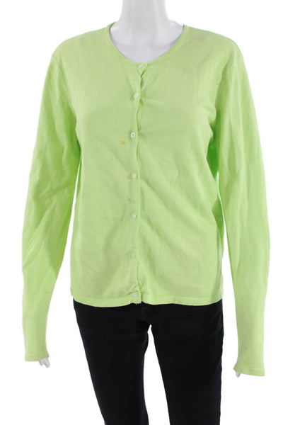 Lily Pulitzer Womens Cotton Knitted Buttoned Cardigan Lime Green Size M