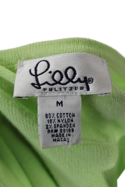 Lily Pulitzer Womens Cotton Knitted Buttoned Cardigan Lime Green Size M