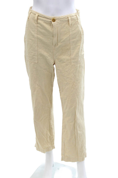 The Great Womens High Rise Slim Leg Khaki Pants Beige Cotton Size 25