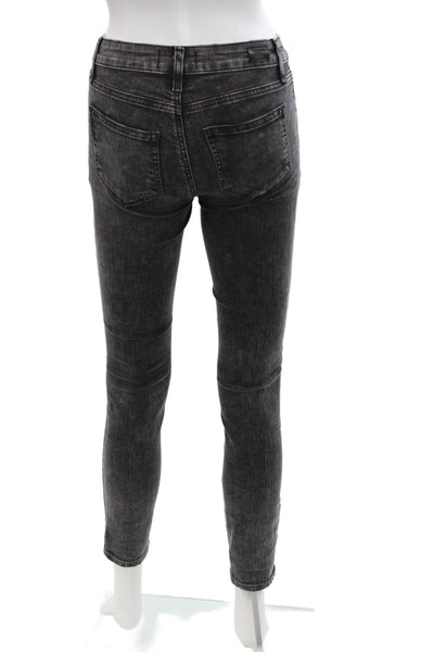 Paige Womens Ankle Skinny Jeans Dark Gray Size 24