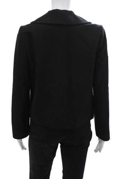 Derek Lam Womens Double Breasted Suit Jacket Black Cotton Size 4