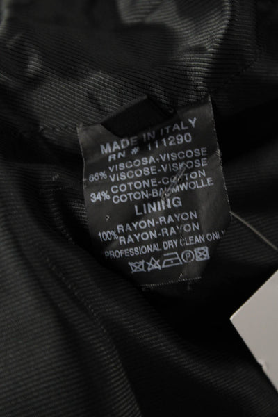 Derek Lam Womens Double Breasted Suit Jacket Black Cotton Size 4