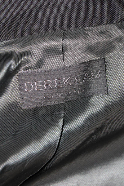 Derek Lam Womens Double Breasted Suit Jacket Black Cotton Size 4
