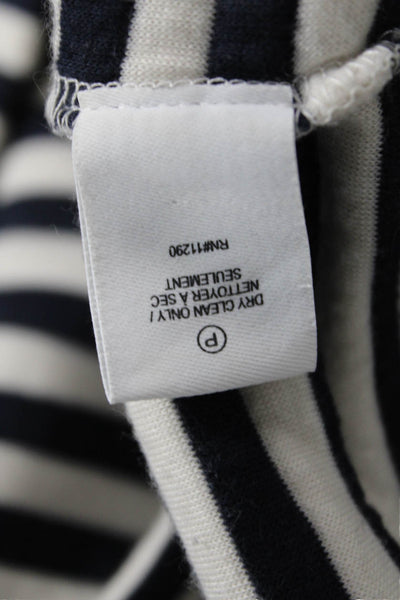 Derek Lam Women 's Long Sleeves Round Neck Blue Striped Blouse Size 2