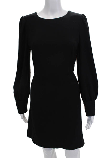 J Crew Women Sheath Dress Black Long Sleeve Knee Length Size 8