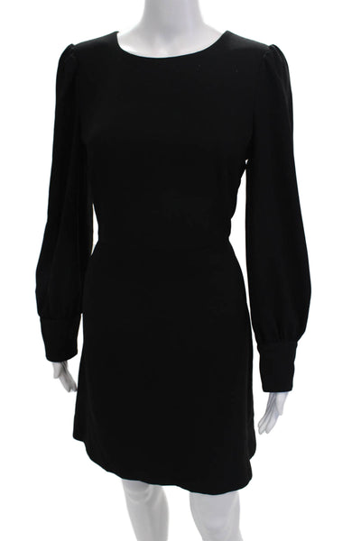J Crew Women Sheath Dress Black Long Sleeve Knee Length Size 8