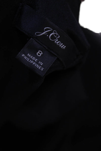 J Crew Women Sheath Dress Black Long Sleeve Knee Length Size 8