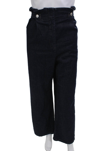 Zara Women Paperbag Dark Blue Pants Size L