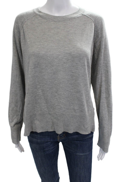 Line Womens Long Sleeves Crew Neck Sweater Heather Grey Size Medium