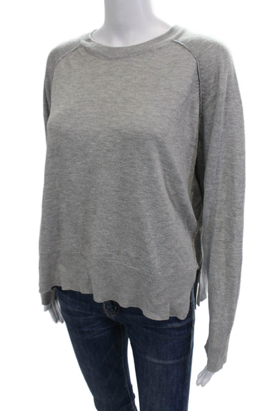 Line Womens Long Sleeves Crew Neck Sweater Heather Grey Size Medium