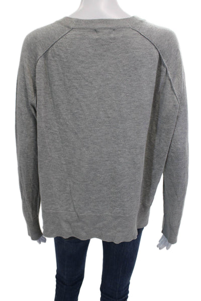 Line Womens Long Sleeves Crew Neck Sweater Heather Grey Size Medium