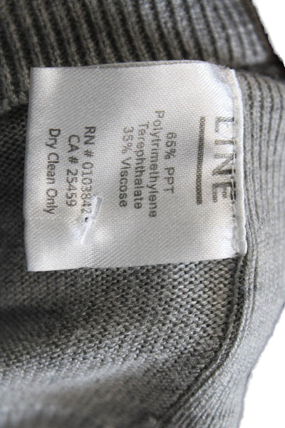 Line Womens Long Sleeves Crew Neck Sweater Heather Grey Size Medium